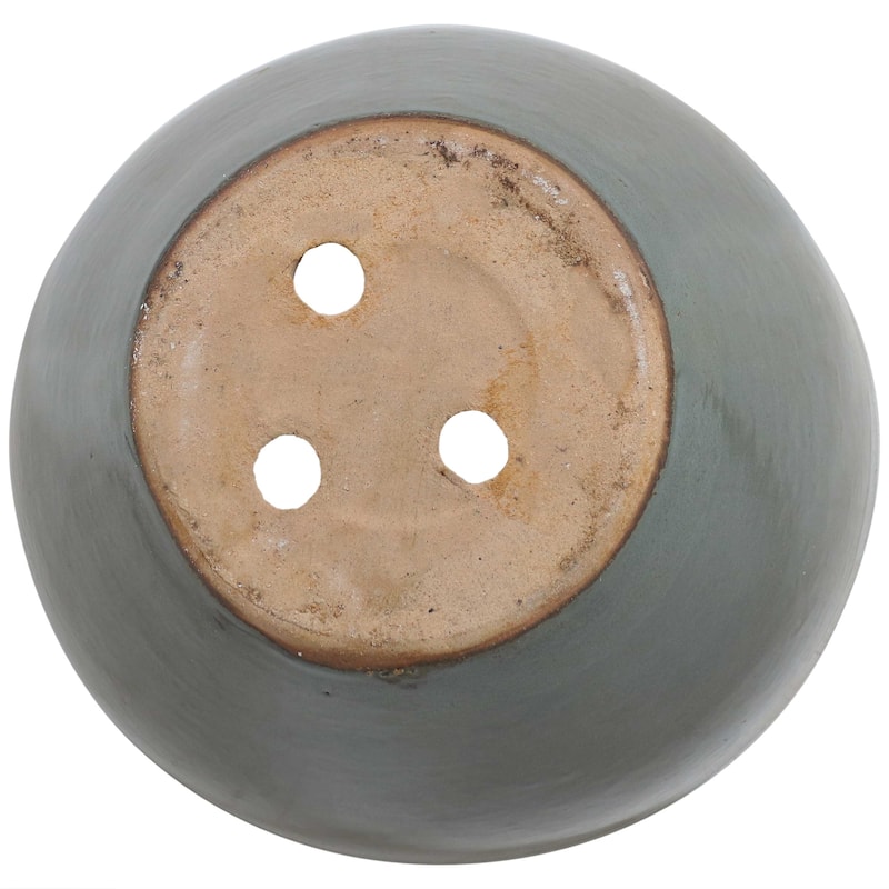 Sunnydaze Resort Glazed Ceramic Planter - UV/Frost-Resistant 13-Inch - Gray