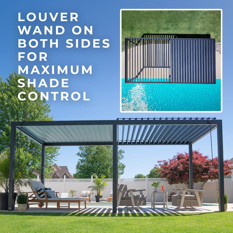 Backyard Discovery Sarasota 20'x10' Galvanized Steel Louvered Pergola