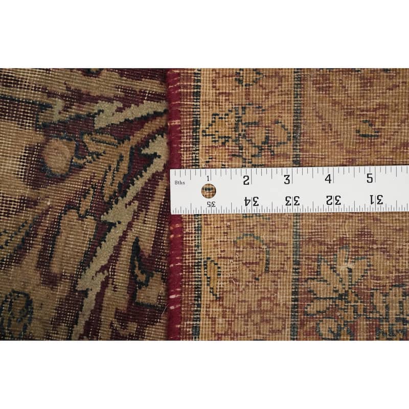 Hand Knotted Oriental 100% Wool Carpet Traditional Floral Red Kerman Area Rug - 10' 3'' X 4' 11''