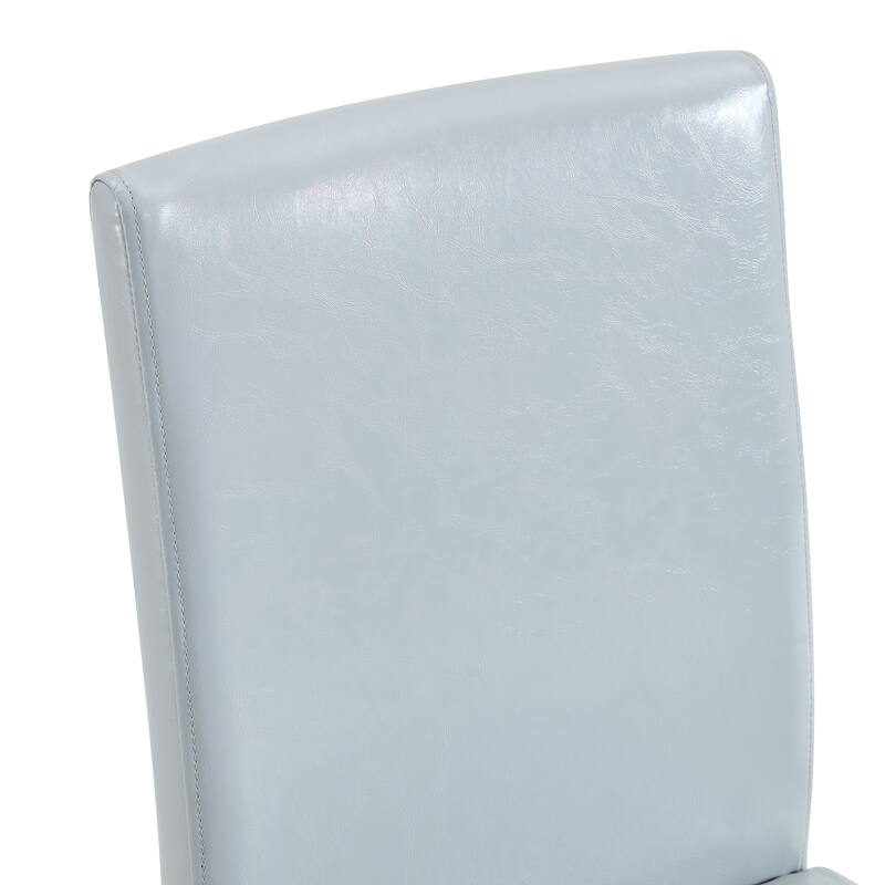 Dining Chair Leather Chair Light Gray Side Chair Office Chair Dressing Chair Set of 2 with Ergonomic Backrest