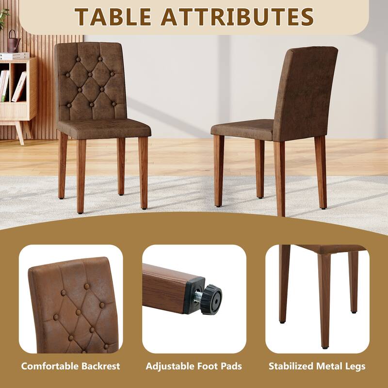 4-piece Technology Cloth Dining Chair: Ergonomically Designed with a Buckle Backrest,35 inches High, Metal Legs