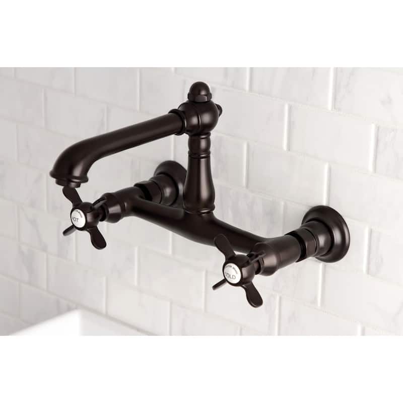 Essex Two-Handle 2-Hole Wall Mount Bathroom Faucet - Oil Rubbed Bronze