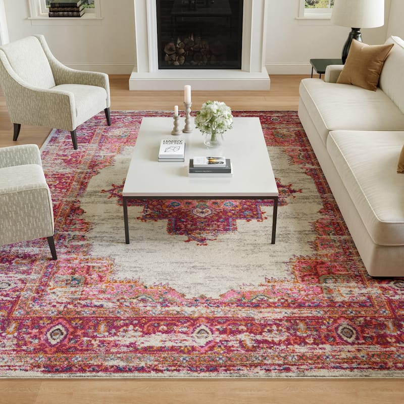 Porch & Den Dobbin Vintage Persian Medallion Farmhouse Area Rug