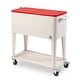 preview thumbnail 1 of 9, 80QT Iron Spray Cooler with Shelf 80QT - Milky White and Red Lid