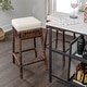 preview thumbnail 8 of 18, Bali Bohemian Woven Rattan Backless Bar Stool with Square Foam Cushion and Footrest for Kitchen Island or Home Bar