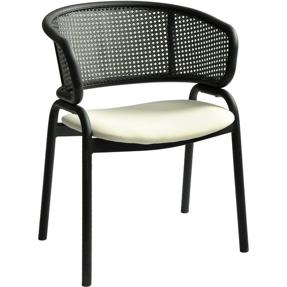Ervilla Modern Upholstered Dining Chair with Cozy Armchair and Black Iron Legs for Dining Room Kitchen Patio