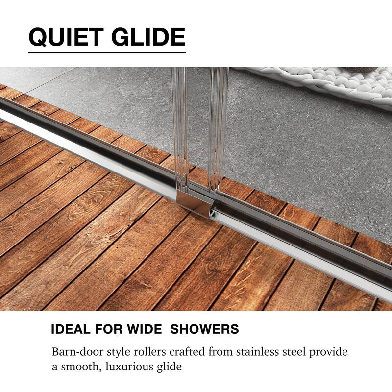 48/54/60 Inch Double Sliding Framed Shower Door with Clear Tempered Glass
