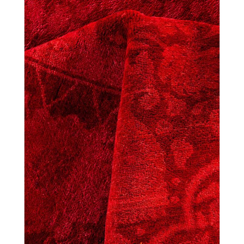 Overdyed, One-of-a-Kind Hand-Knotted Area Rug - Orange - 6' 1" x 8' 10"