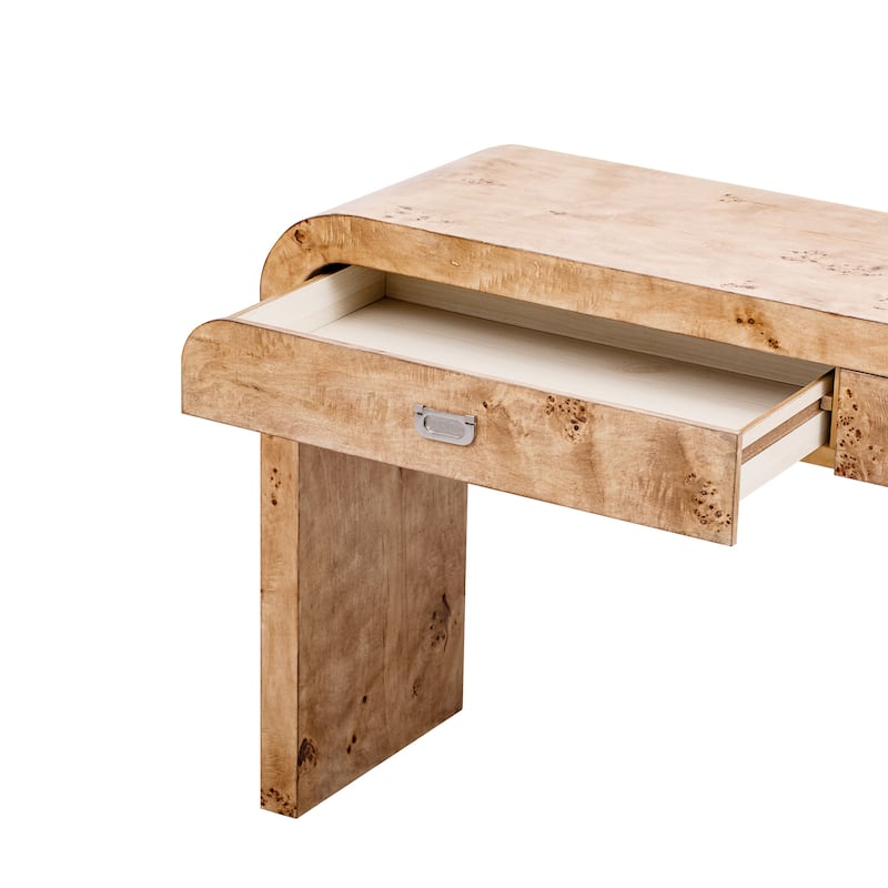 Modern Entryway Table with Burl Wood Veneer,Suitable for Entryway, Hallway, Living Room, Foyer, Corridor