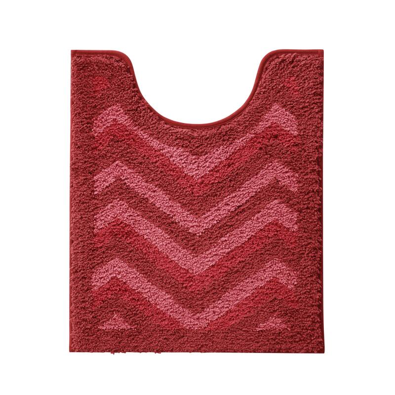 Clara Clark Non Slip Shaggy Bath Rug Set - Chevron Design Ultra Soft Bathroom Mat