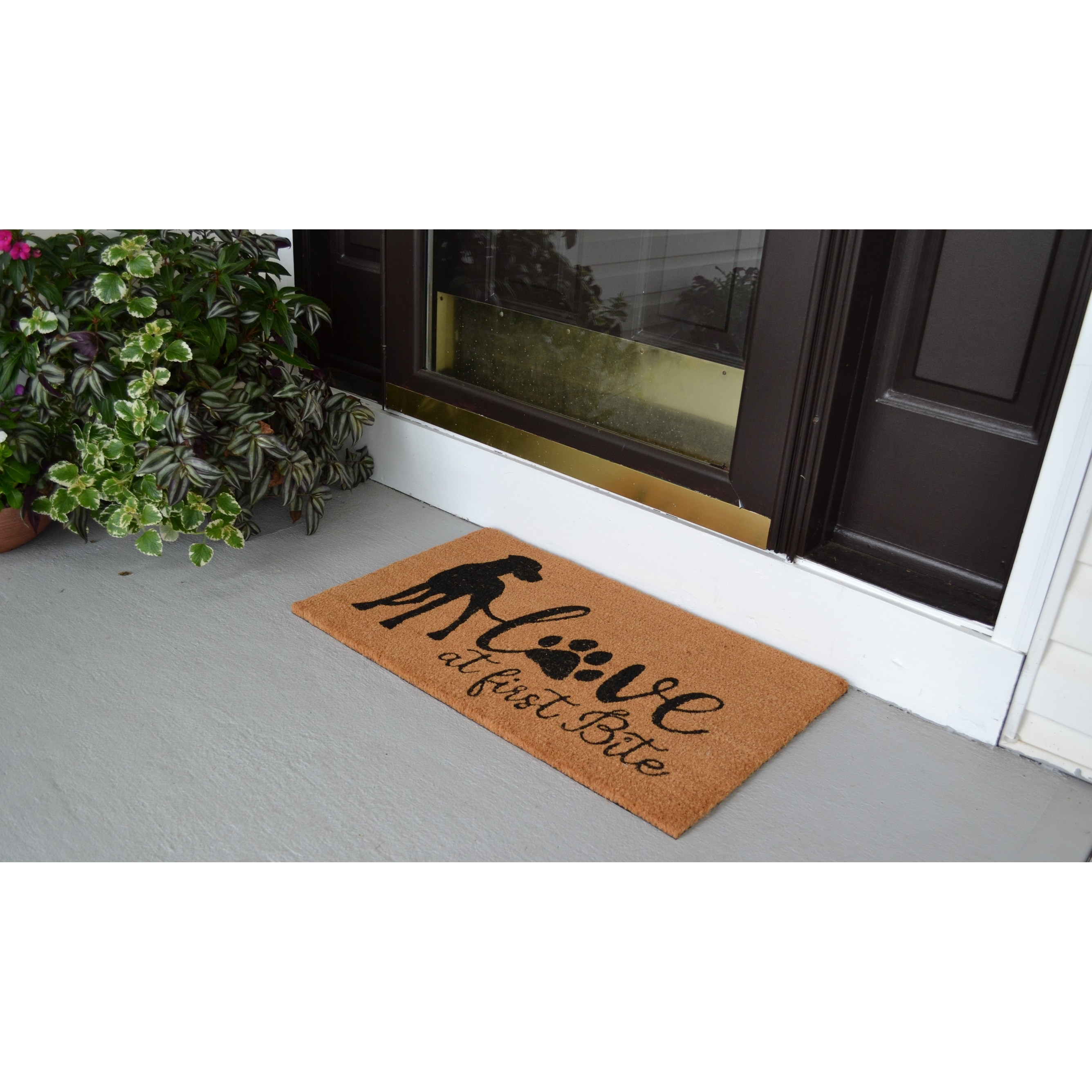 Love at first bite Dog Outdoor Coir Non Skid Doormat