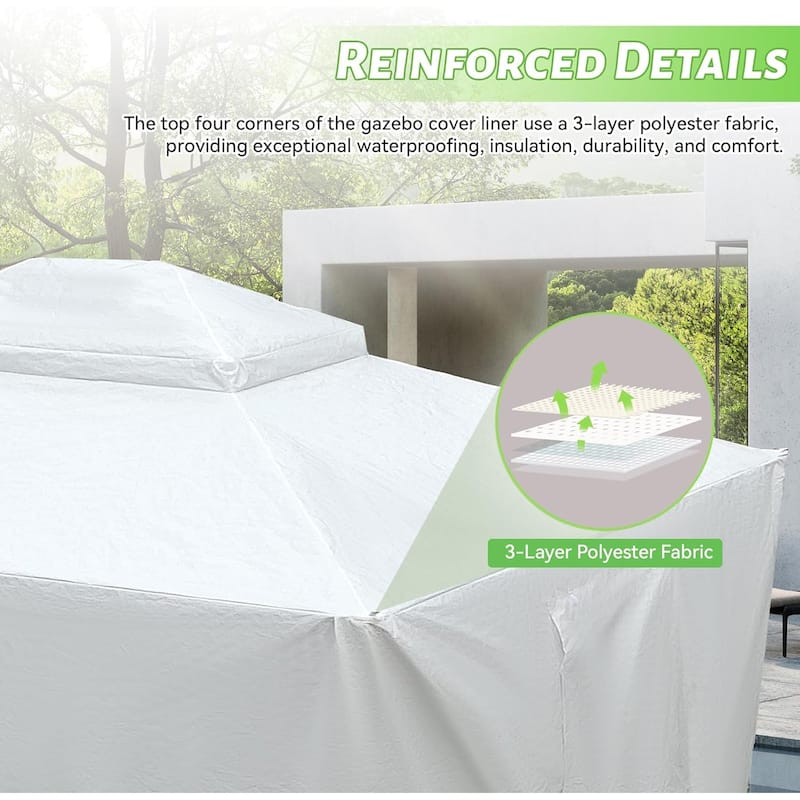 GDFStudio - Marcus All-Season 12'x16' Enclosed Winter Gazebo Cover with Mesh Windows and Side Panels - 12x16 FT