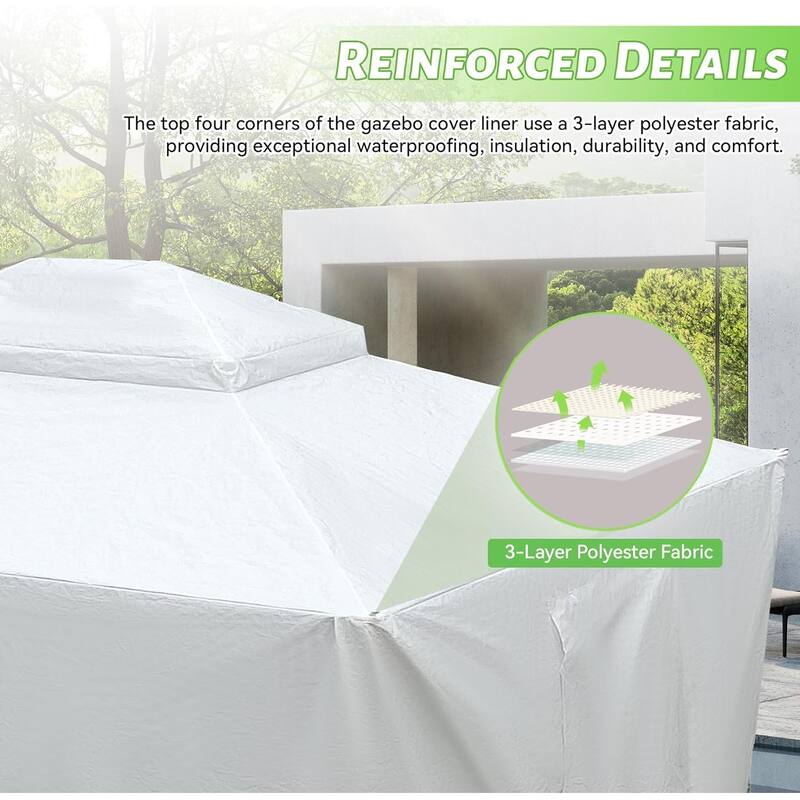 GDFStudio - Preston Heavy-Duty 12'x20' Enclosed Winter Gazebo Cover with Mesh and Sidewalls - 12x20 FT