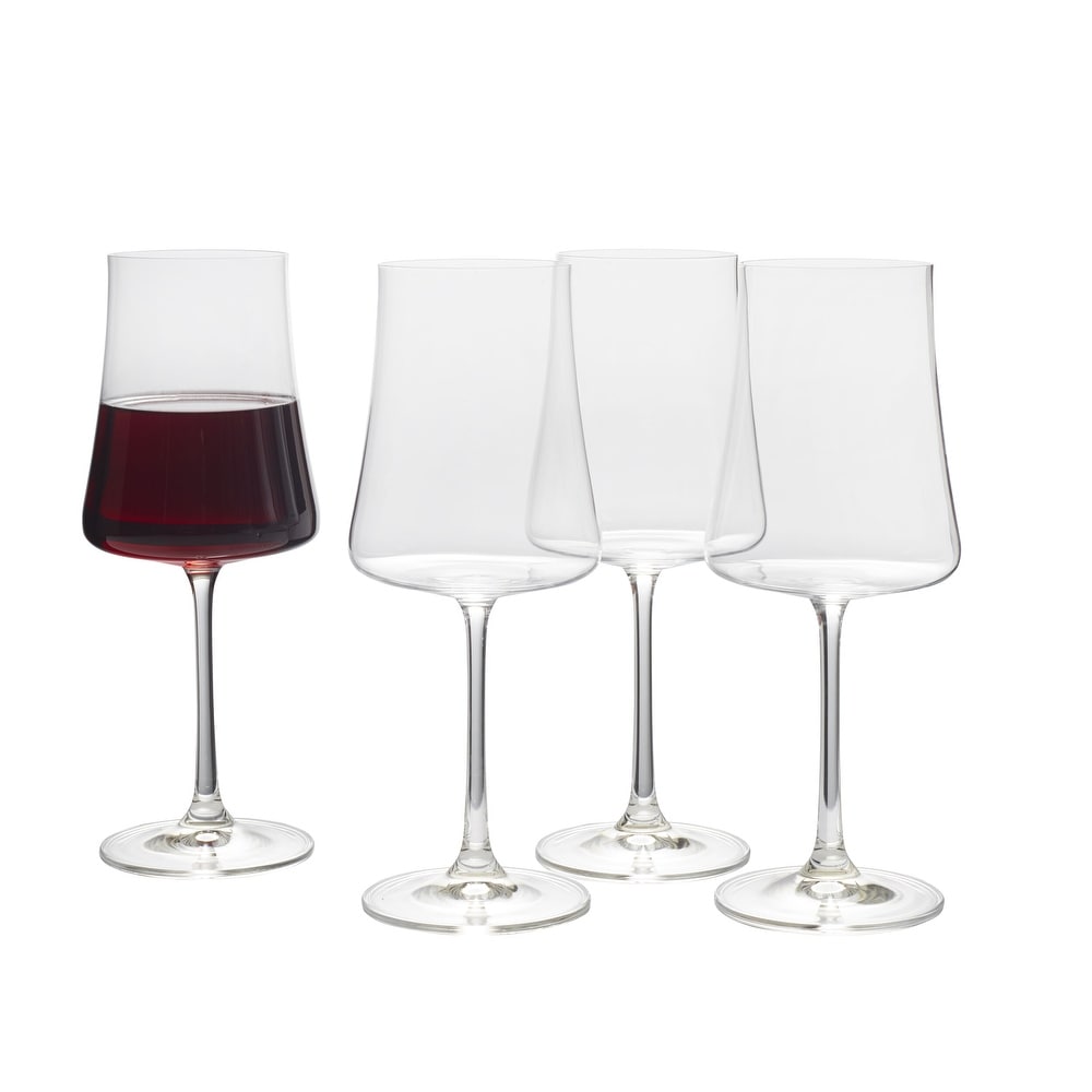 Viski Laurel Red Wine Glasses, Crystal Stemmed Tumblers Glassware for Wine  or Cocktails, Top Rack Dishwasher Safe, 18 Oz, Set of 2, Clear