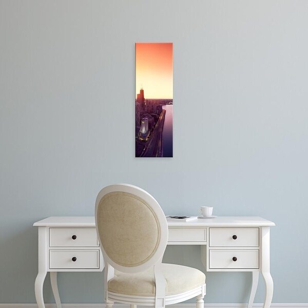 Easy Art Prints Panoramic Images's 'Chicago skyline and John Hancock building at sunset, Chicago, IL' Canvas Art