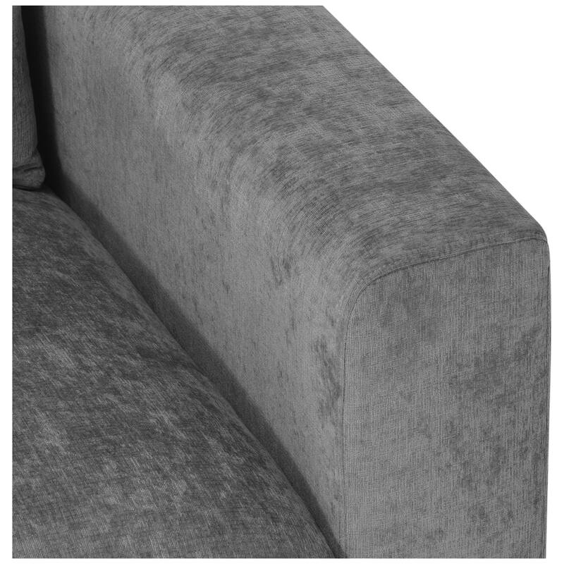 Lucca Chenille Upholstered Modular Loveseat with USB Port