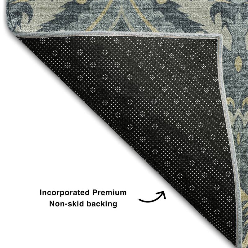 Premium Washable Super Soft Traditional Damask Mayfield Rug