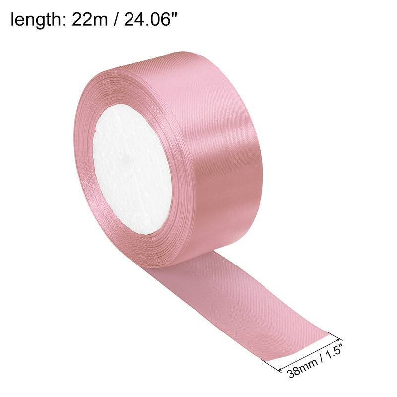 Satin Ribbon Double Face Crafts Roll for Party DIY Wrapping Decoration - Bright Pink