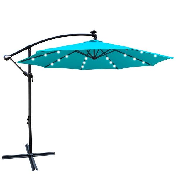 big patio umbrella with base PURPLE LEAF Extra Largest Premium Patio Cantilever Umbrella with 360-degree  Rotation Big Size - On Sale - Bed Bath & Beyond