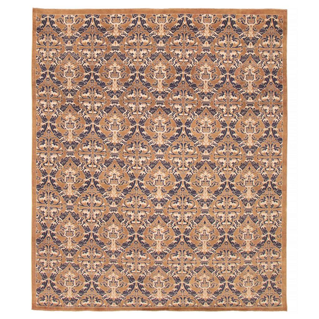 ECARPETGALLERY Hand-knotted Finest Peshawar Ziegler Brown Wool Rug - 7'11 x 9'7
