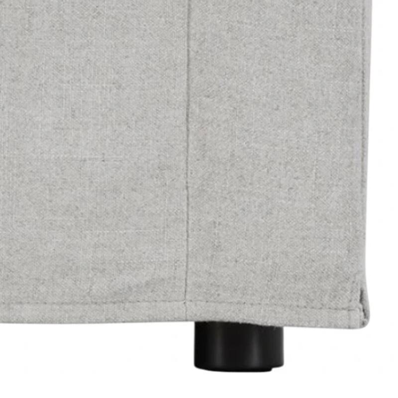 Rutu Sofa, 2 Accent Pillows, Light Gray Padded Linen, 84 Inch