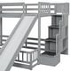 preview thumbnail 7 of 10, Twin Over Full Bunk Bed with Slide and Storage Staircase