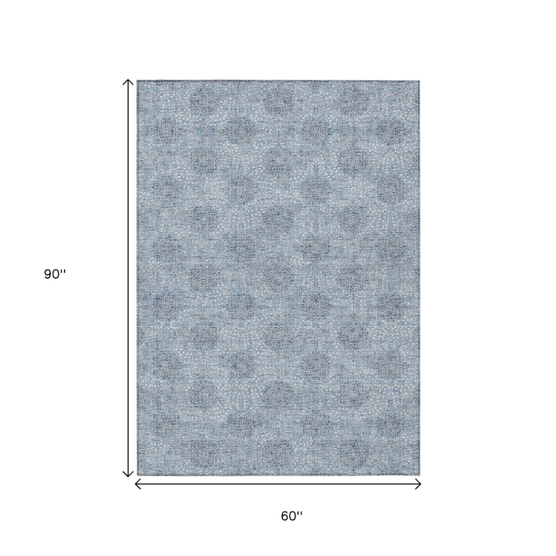 HomeRoots Damask Transitional Rectangle Outdoor Rug