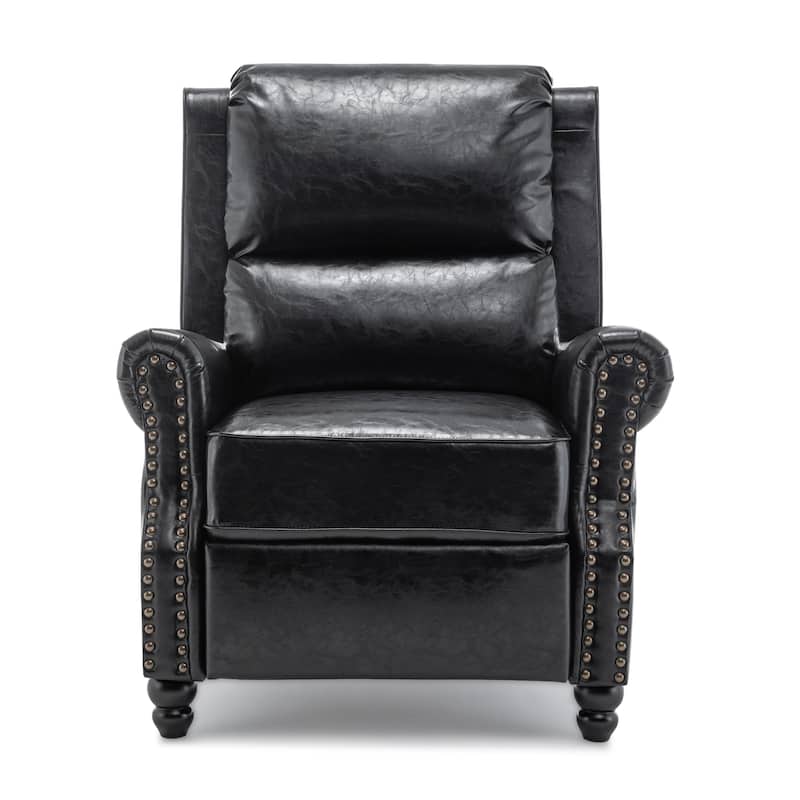 Nail-head Padded Seat Pushback Recliner Chair