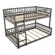 preview thumbnail 6 of 15, Solid Pine Wood Full XL Over Queen Bunk Bed with Ladder & Guardrails