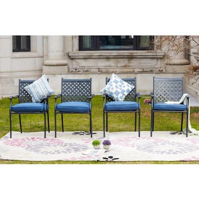 Patio Festival Outdoor Metal Dining Chair (Set of 4)