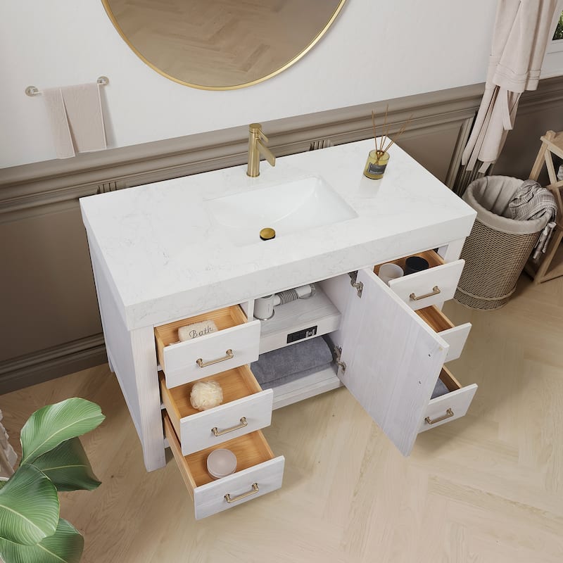 Miseno MV-NM-LEON48-LWT León 48" Free Standing Single Basin Vanity Set