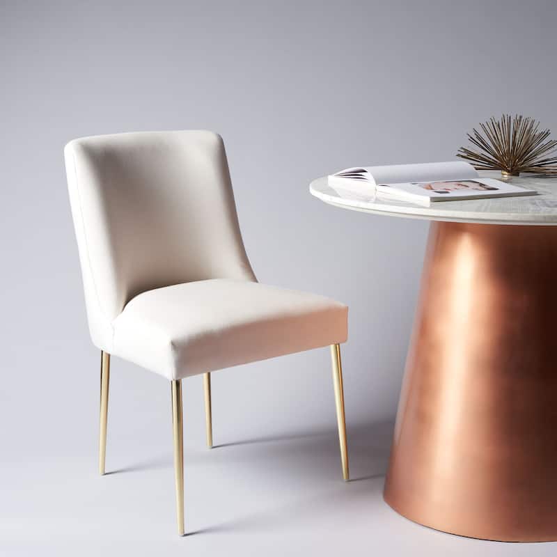 SAFAVIEH Couture Melonie Velvet Accent Chair - Mustard / Brass - 28"x23"x35.3" - 28" W x 23" D x 35" H - 28Wx23Dx35H