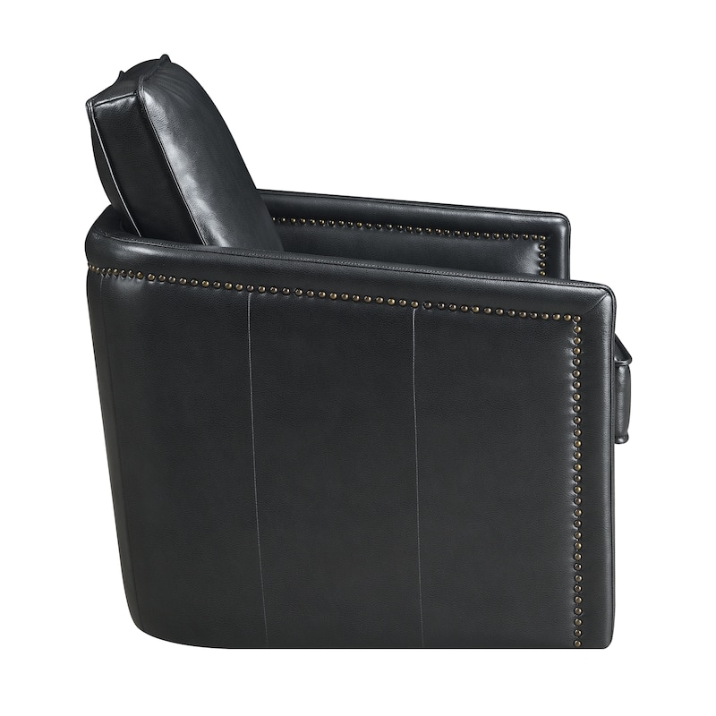 Black 30" Faux Leather Accent Chair