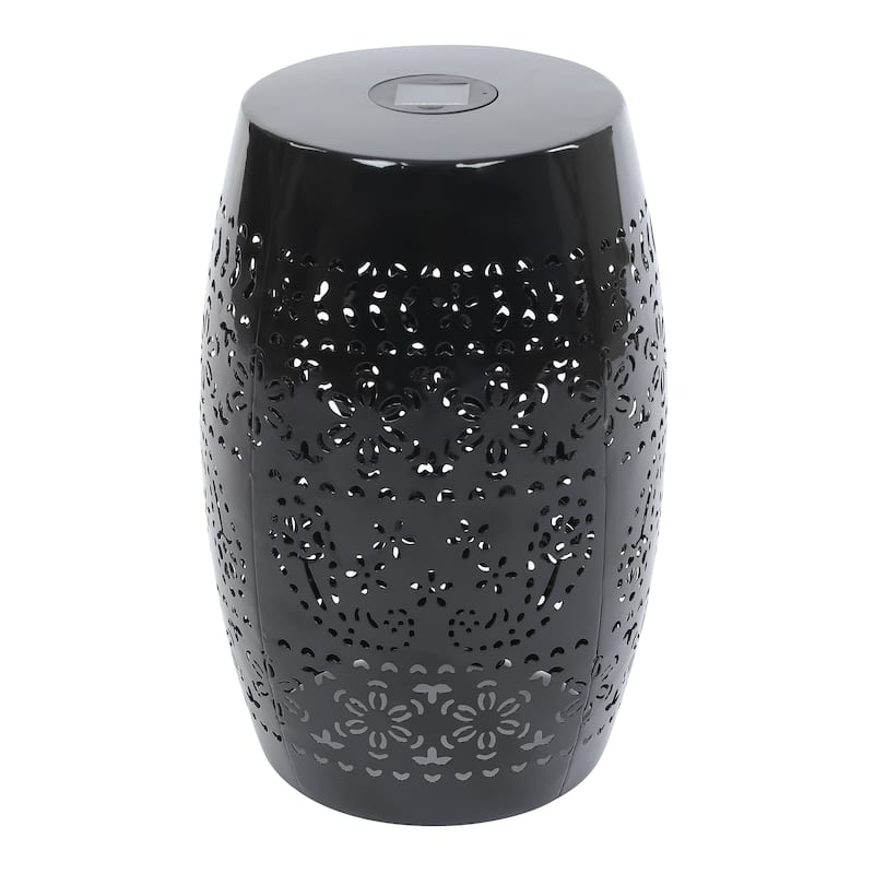 Danya Indoor/Outdoor Iron Side Table with Solar Powered Light and Built-In Battery by Christopher Knight Home