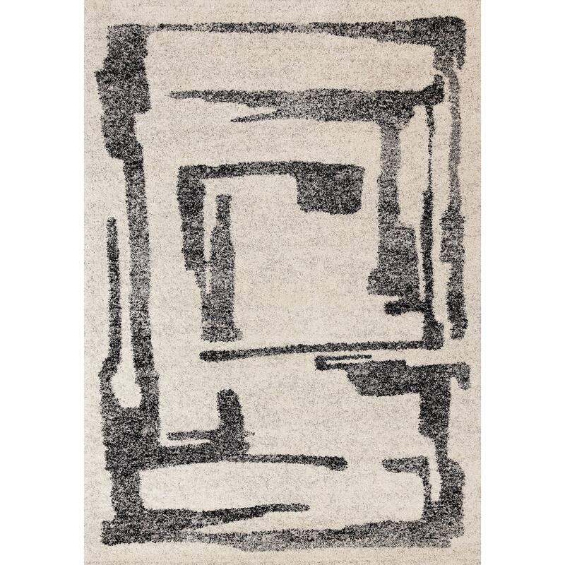 HomeRoots Abstract Modern Rectangle Area Rug
