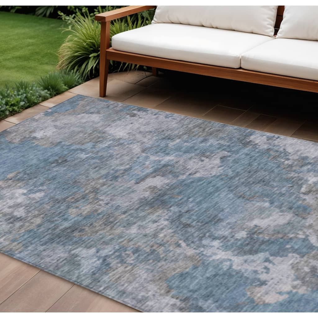 HomeRoots Abstract Transitional Rectangle Outdoor Rug