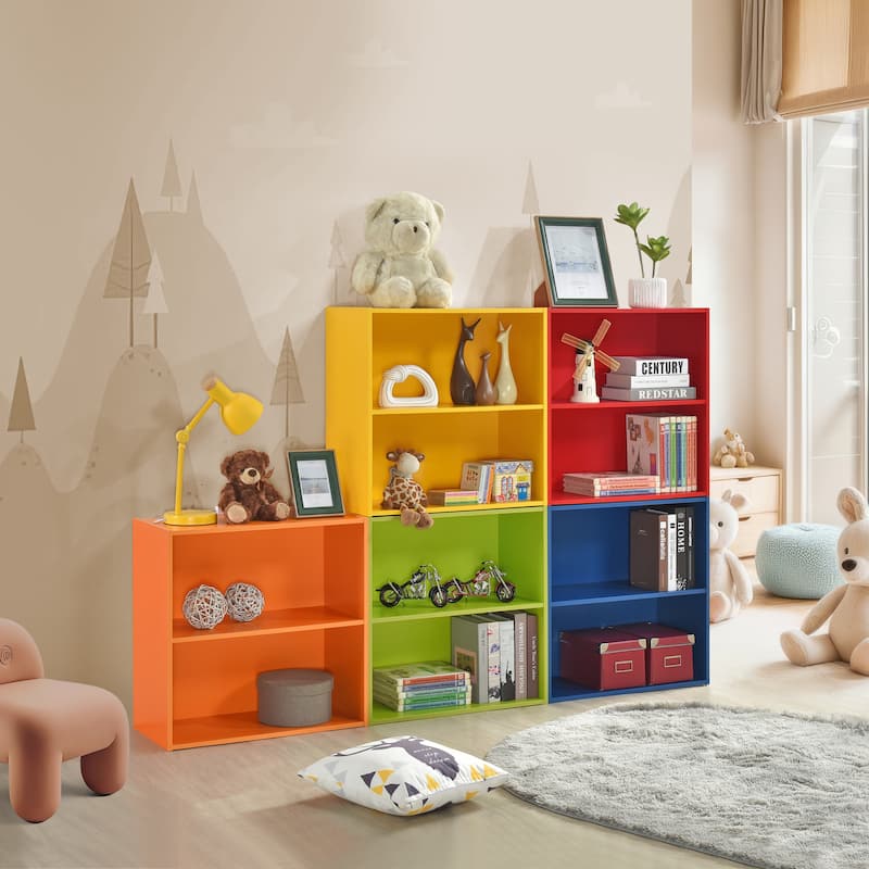 George Contemporary 2-Tier Laminated Wood Bookcase