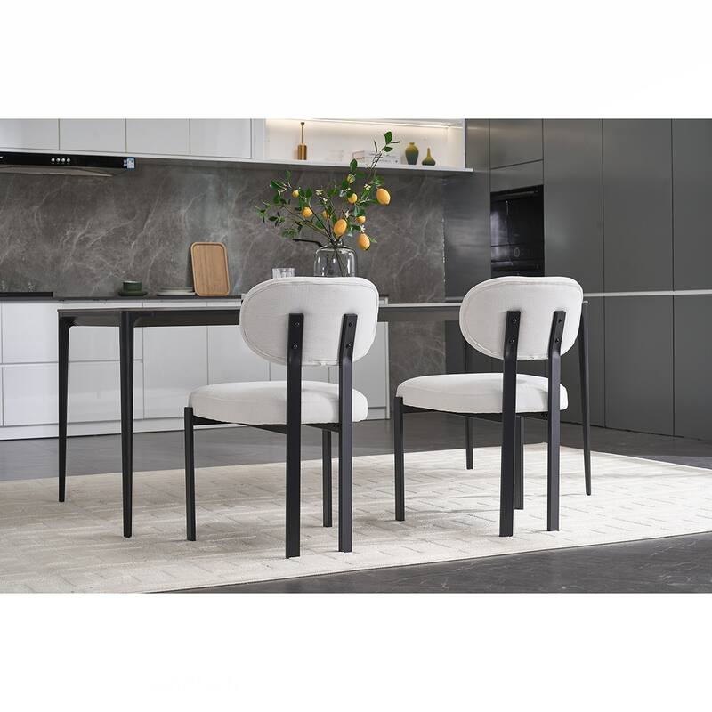 2PCS Dining Chairs With Metal Legs