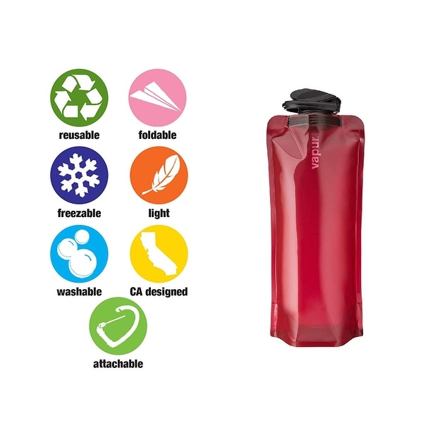 Vapur Eclipse BPA Free Durable Foldable Flexible Water Bottle with Carabiner