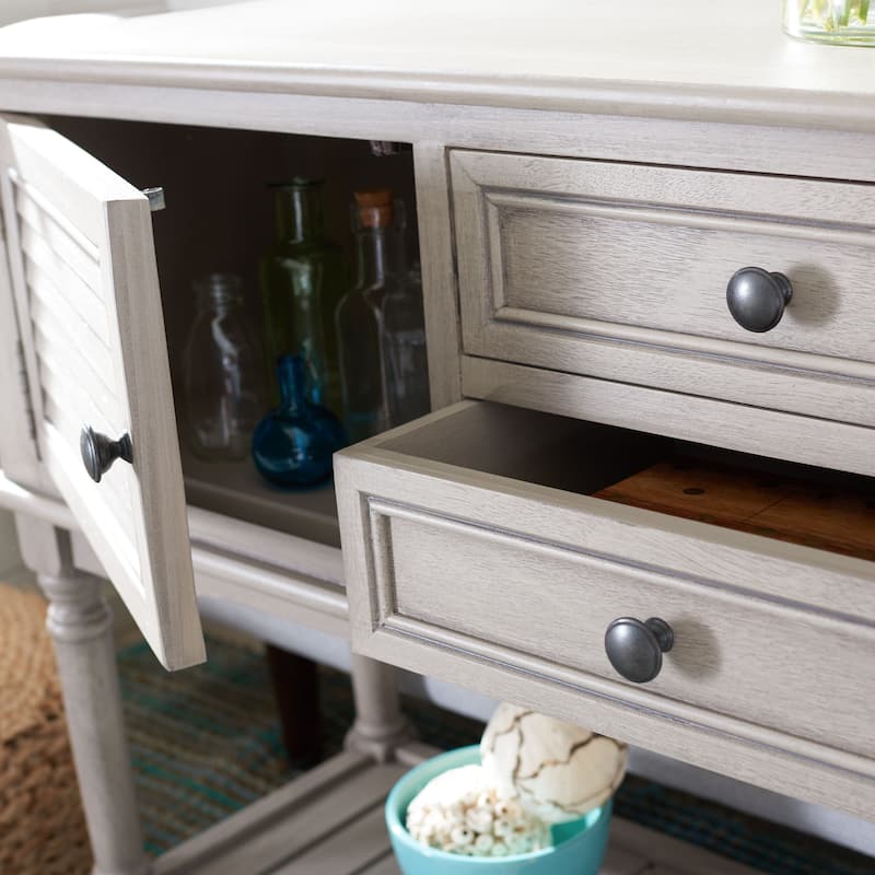 SAFAVIEH Vella 2-Drawer 2 Door Console Table - 47.3" W x 13" L x 29.5" H - 47Wx13Dx30H - Greige