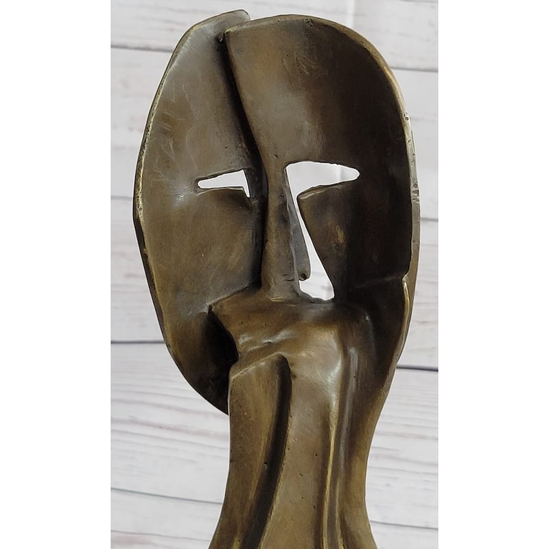 Pablo Pico Two Faces Mask Modern Art Cubism Statue Sculpture Decor 11 Inches X 6 Inches