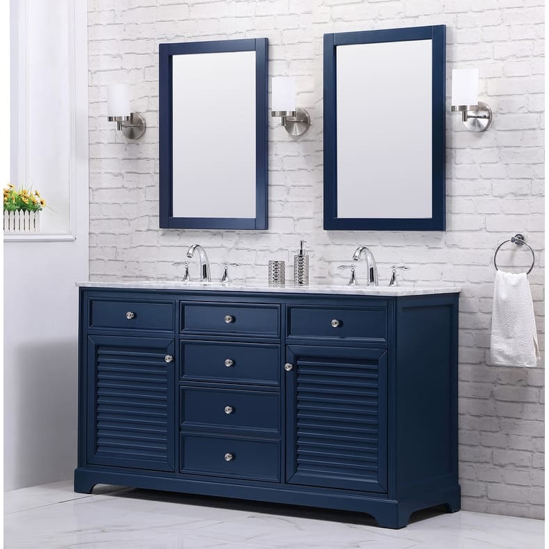 Contemporary 60" Double Bathroom Vanity Set