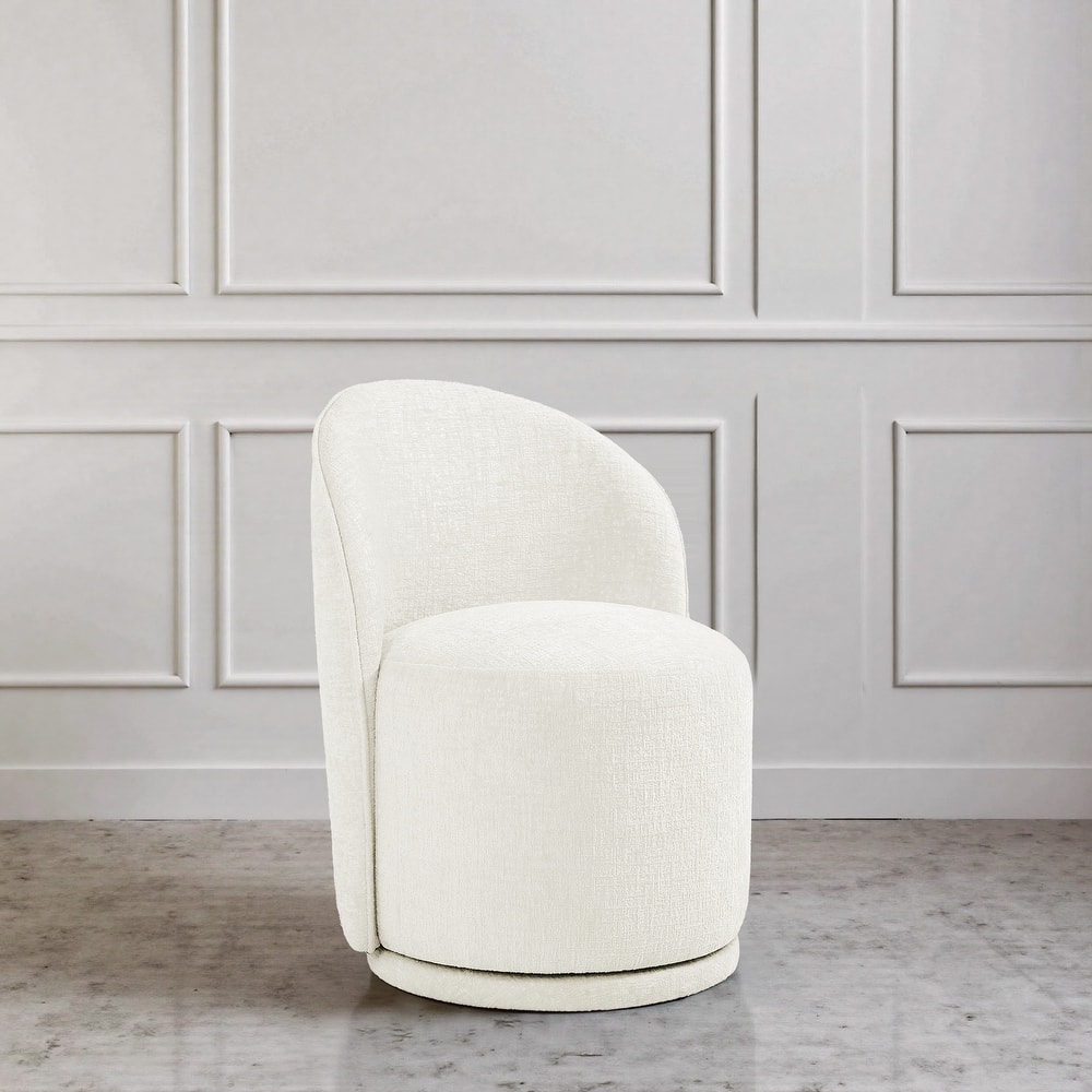 Modern Armless 360-Degree Swivel Dining Chair Barrel Chair