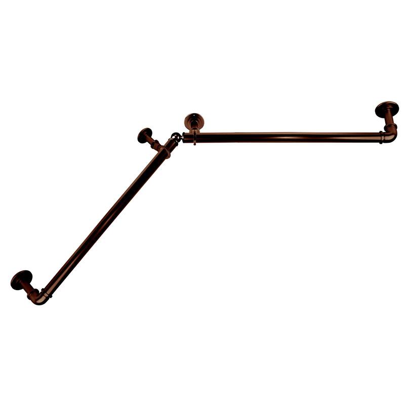 InStyleDesign 1" Blackout Corner Curtain Rod - 28 to 48 inches - Bronze