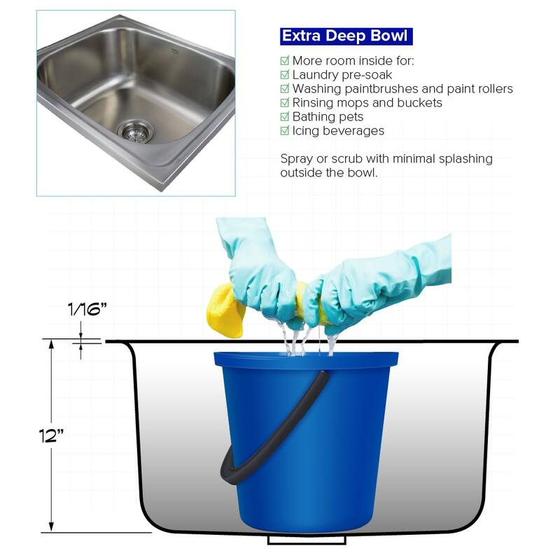 Transolid TRS_MTSB252212-3 Meridian 25" Drop In Single Basin Stainless - Brushed Stainless