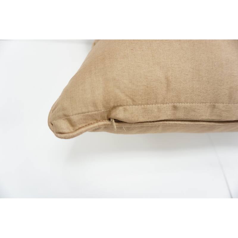 Home&Manor Premium Silk Throw Pillow 18" Tan