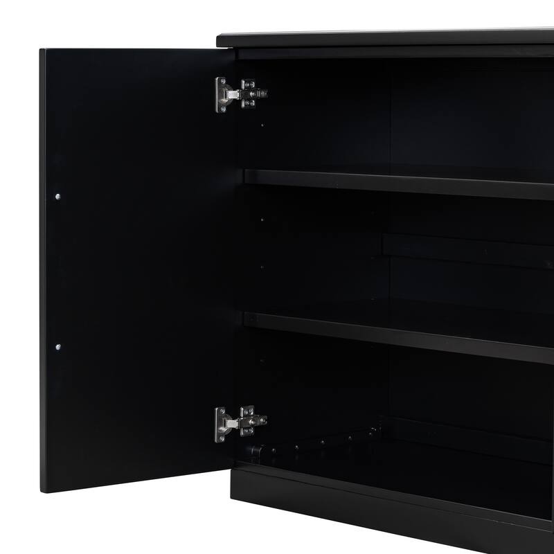 Sideboard with 4 Doors Large Storage Space Buffet Cabinet with Adjustable Shelves