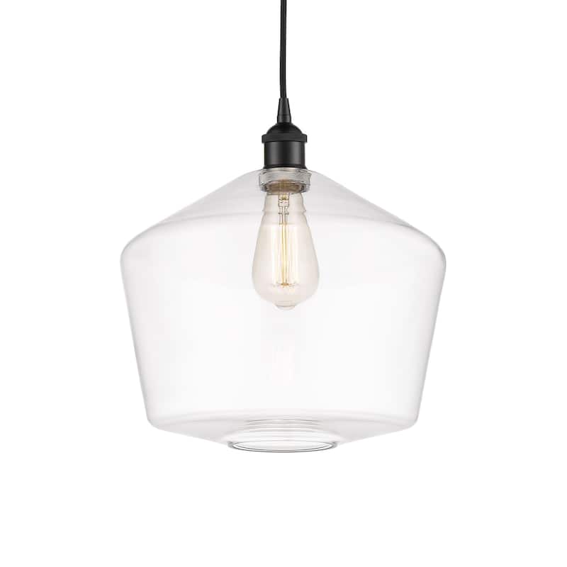 Innovations Lighting 616-1P-14-12 Cindyrella Pendant Cindyrella 12" - Matte Black / Clear