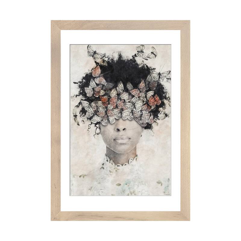 iCanvas "Beauty And Butterflies" by Underdott Art - Natural - 24x16x1