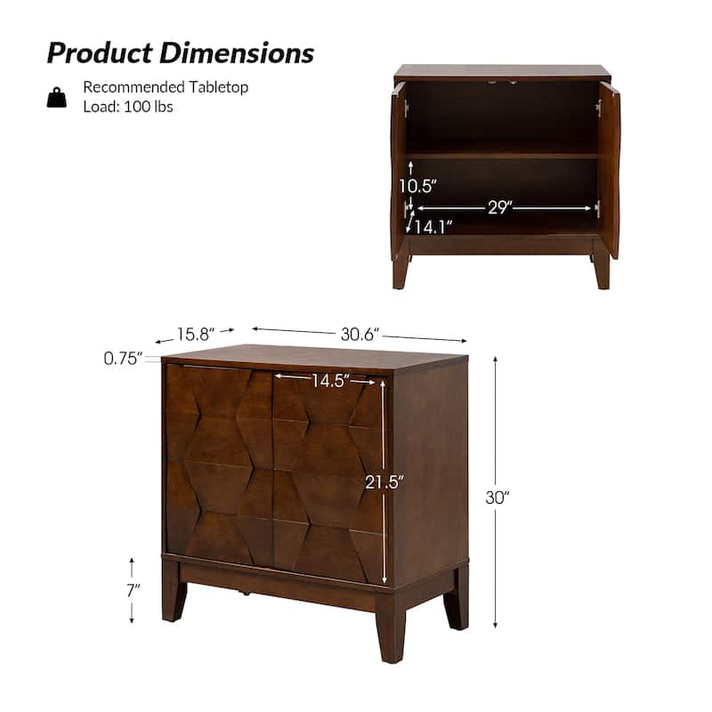 Martina Modern 2-door Ample Storage Cabinet With Adjustable Shelves By HULALA HOME